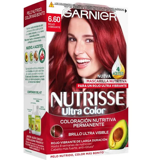GARNIER GARNIER Nutrisse Haarfarbe 6,60 Intensiv Rot Tönung für kräftige Farbergebnisse