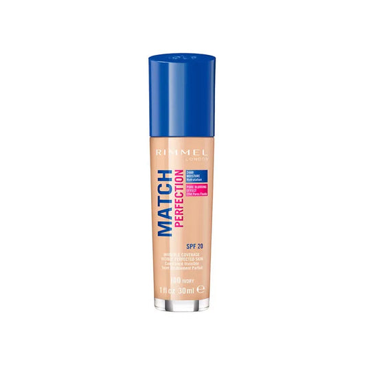 RIMMEL LONDON Rimmel London Match Perfection Foundation SPF 20 100 Ivory 30 ml