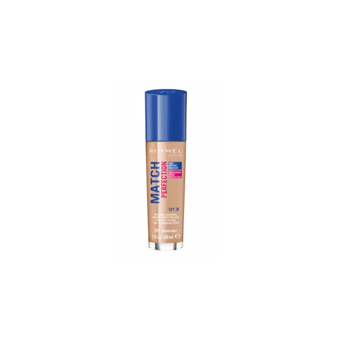 RIMMEL LONDON RIMMEL LONDON Match Perfection Foundation 301 Warm Honey flüssige Make-up Foundation