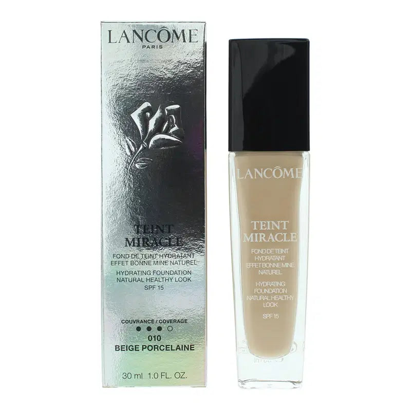 Lancome Lancome, Teint Miracle, Mittlere Abdeckung, Flüssige Grundierung, 010, Beige Porzellan, SPF 15, 30 ml Regular