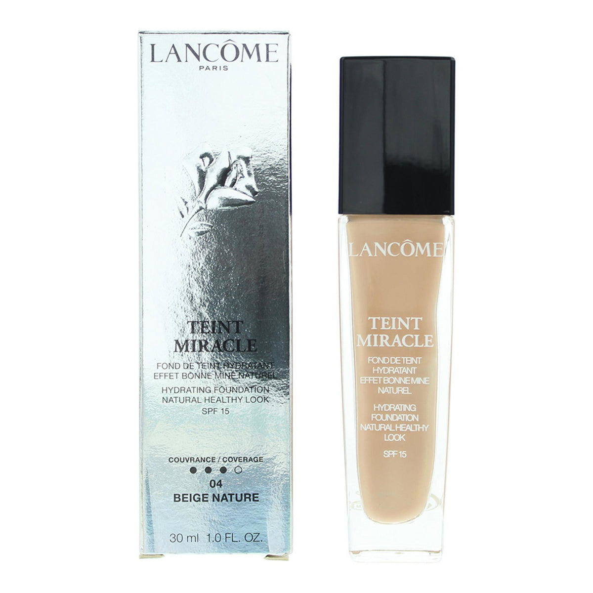 Lancome Lancome, Teint Miracle, Natürliche Abdeckung, Flüssige Grundierung, 04, Beige Natur, SPF 15, 30 ml Regular
