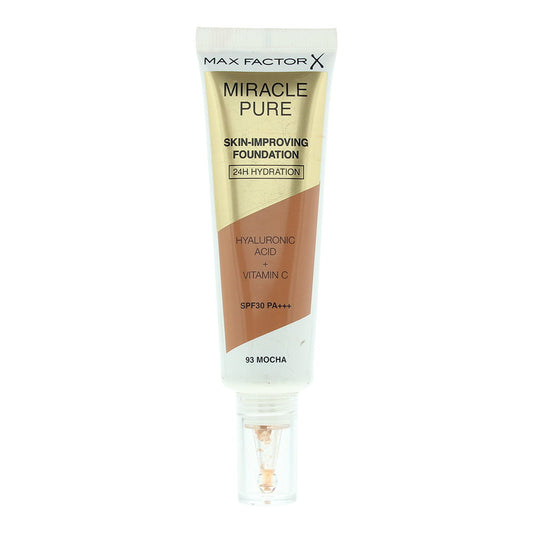 Max Factor Max Factor, Miracle Pure, Flüssige Grundierung & Serum 2-in-1, Mokka, 93, SPF30, 30 ml Regular