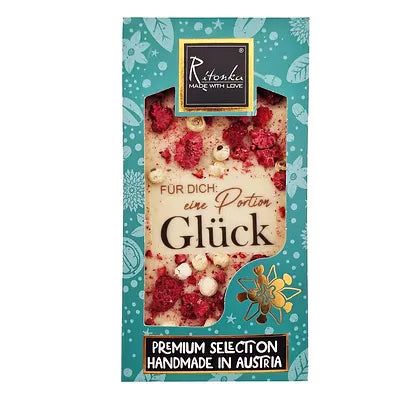 Ritonka Premium weiße Schokolade - Für Dich eine Portion Glück 95g - Handarbeit