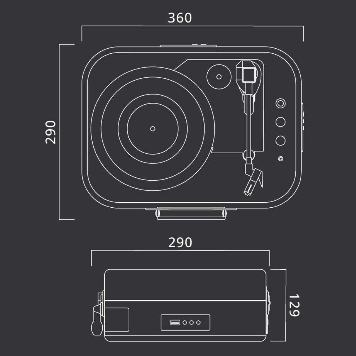 Muse Plattenspieler Muse Mt207Dgb