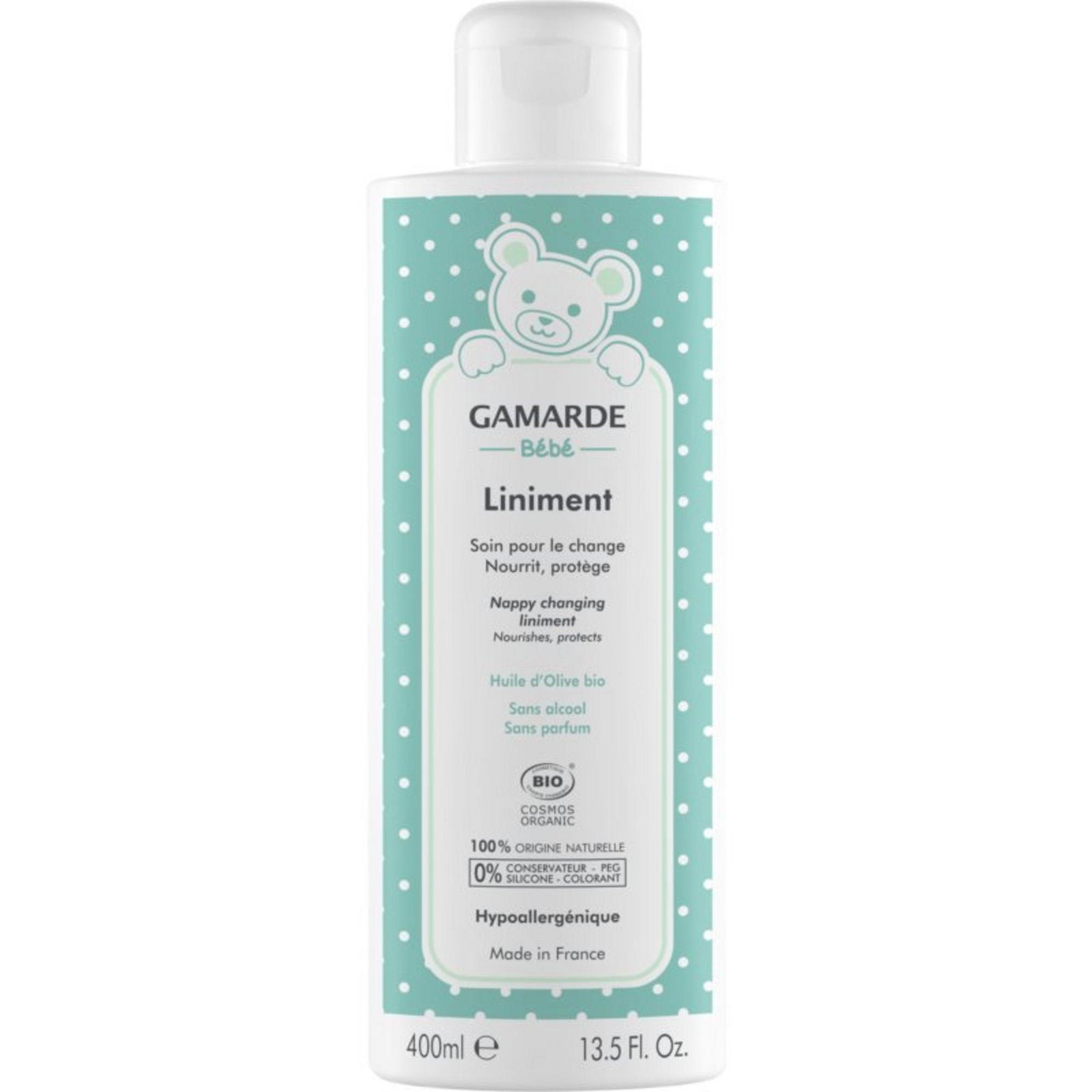 Gamarde Gamarde, Baby Liniment, Bio, Nährt und schützt, Daily Diaper Changes, Lotion, 400 ml Regular