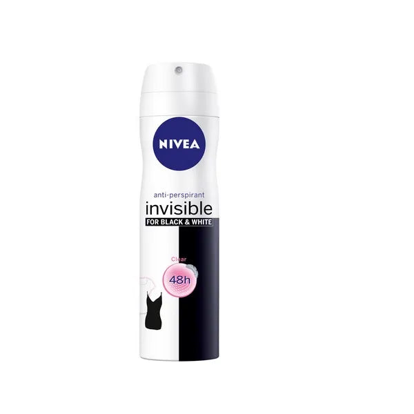 NIVEA NIVEA Invisible For Black & White Clear Spray 200 ml Deospray für Haut und Kleidung Kosmetik