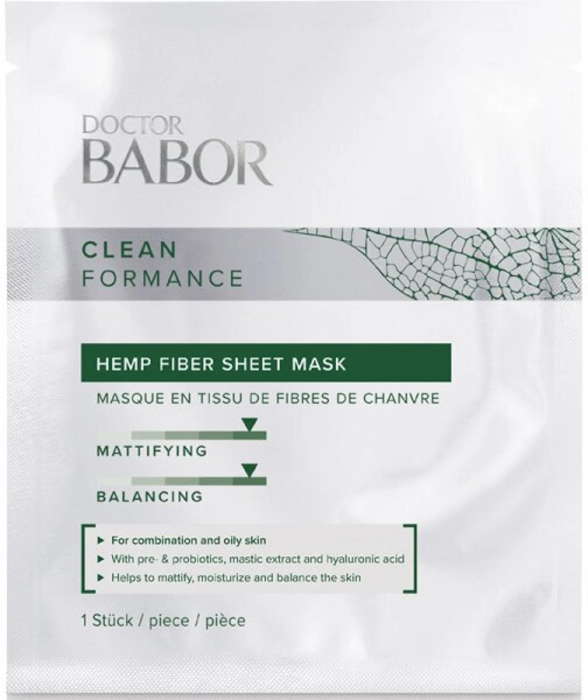 Doctor Babor Gesichtsmaske Doctor Babor, Cleanformance, Mattifying, Sheet Mask, For Face Regular