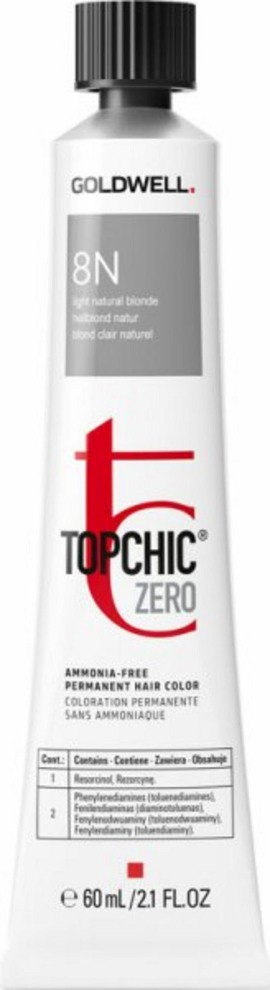 Goldwell Goldwell, TopChic Zero, Ammoniakfrei, Permanente Haarfarbe, 8N Light Blonde, 60 ml Regular