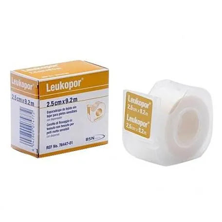 BSN MEDICAL Leukopor Esparadrapo Gewebe Pflaster 9,2 m x 2,5 cm für sensible Haut 1 Stück Kosmetik