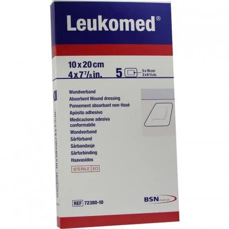 BSN MEDICAL Leukomed Apósito Adhesivo 10 x 20 cm 5 Stück Pflasterverband Kosmetik