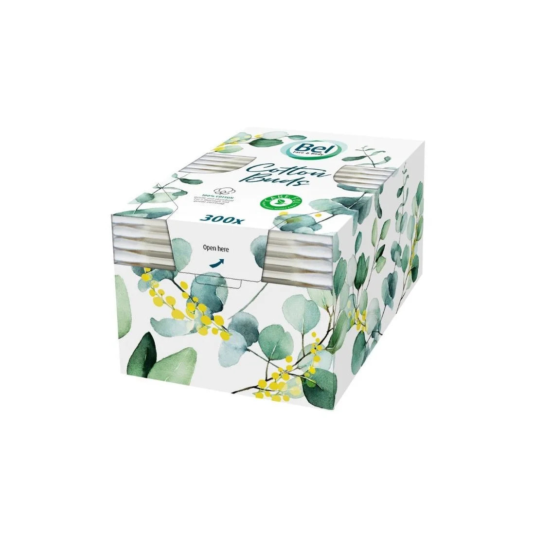 BEL BEL Premium Bastoncillos 100 plastikfreie Wattestäbchen 300 Stück Kosmetik