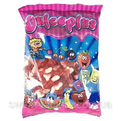 Dulceplus Jelly Bones Fruchtgummi Knochen Rot / Weiss 1 Kg