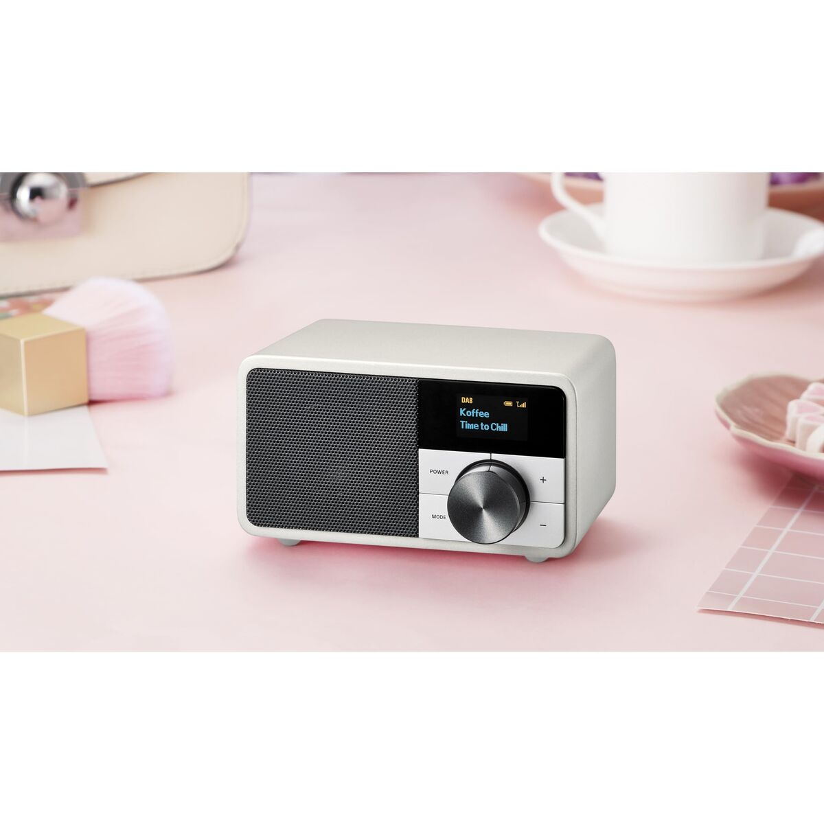 Sangean Transistor-Radio Sangean Ddr7 Mini Silberfarben Fm Retro