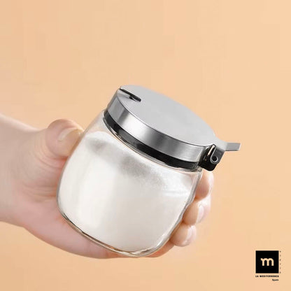 La Mediterránea Zuckerdose La Mediterránea Durchsichtig Silberfarben Glas Stahl 0,25 L 7 X 8,7 Cm (24 Stück)