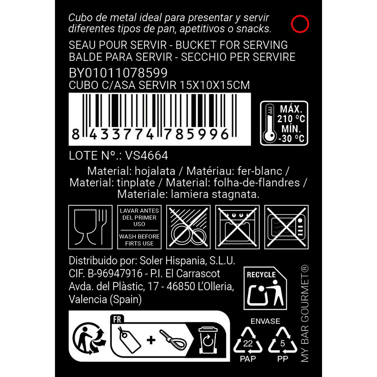 My Bar Schüssel Für Vorspeisen My Bar Silberfarben Stahl 15 X 10 X 15 Cm (24 Stück)