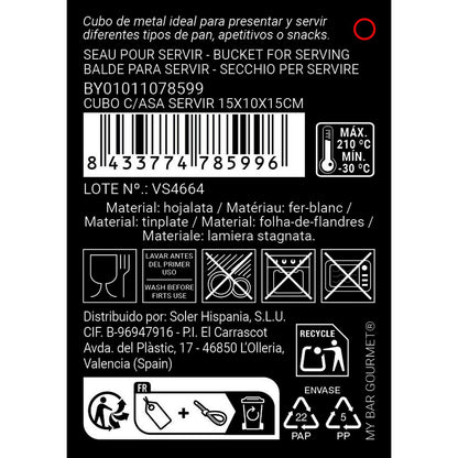 My Bar Schüssel Für Vorspeisen My Bar Silberfarben Stahl 15 X 10 X 15 Cm (24 Stück)