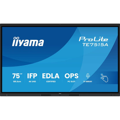 Iiyama Monitor Iiyama Te7515A-B1Ag 75&quot; 4K Ultra Hd