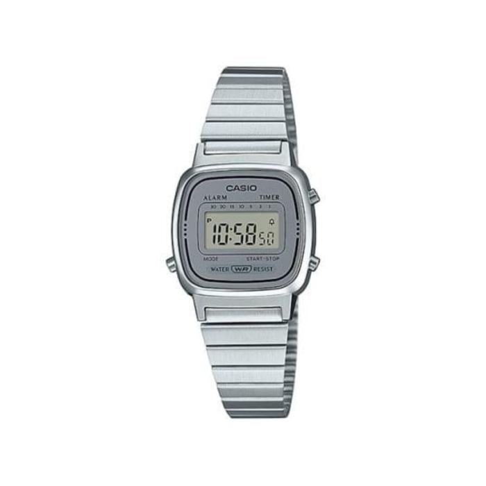 Casio Vintage LA670WA-7DF Damen Digitaluhr – Silber Retro