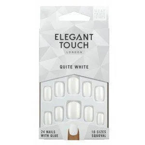 ELEGANT TOUCH ELEGANT TOUCH Polished Colour 24 künstliche Nägel mit Kleber Squoval Quite White Nagelpflege