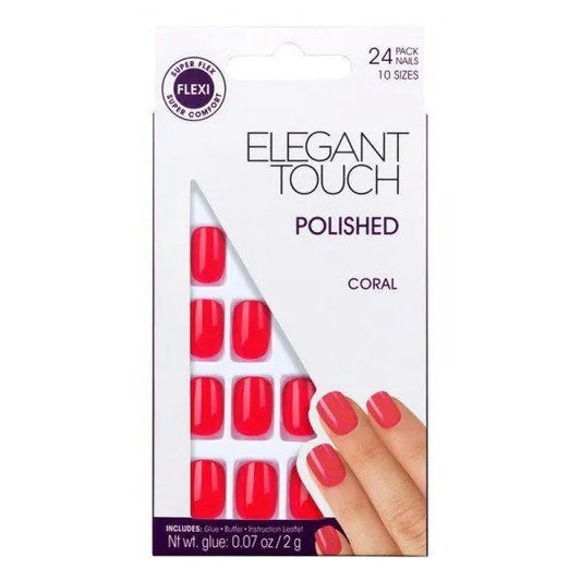 ELEGANT TOUCH ELEGANT TOUCH Core Colour Short Stiletto Nägel mit Kleber Blush Suede 24 Stück Rouge
