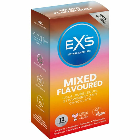 EXS Mixed Kondome - Schokolade, Erdbeere & Kaugummi (12 Stück)