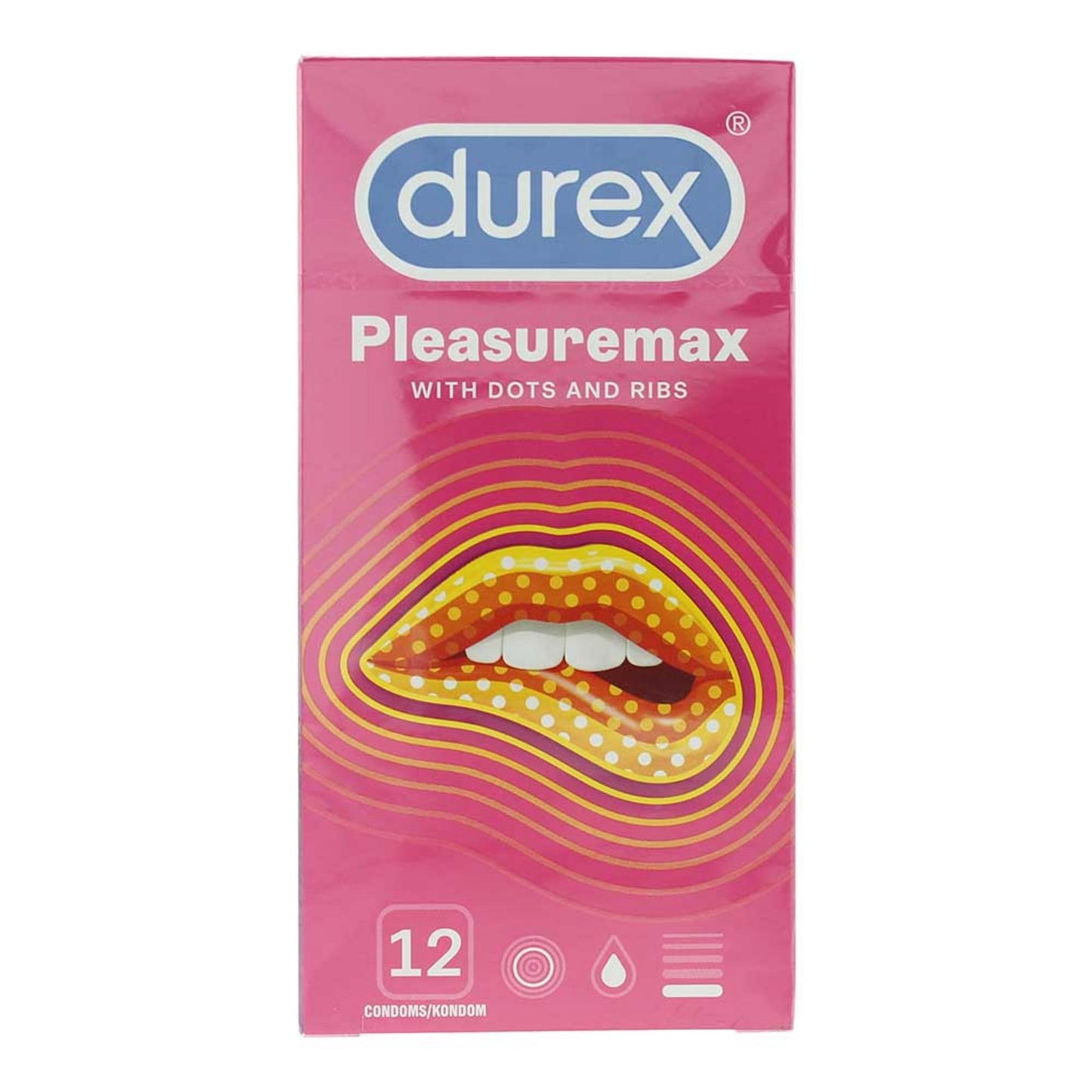 Durex Setzen, Durex, Pleasure Me, Ribbed & Dotted, Männliche Kondome, Regular Fit, Silikon, 12 stk