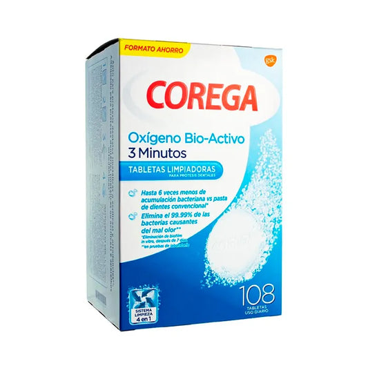 COREGA COREGA Bio-Aktiv-Sauerstoff 108U Reinigungspulver für Zahnersatz Kosmetik