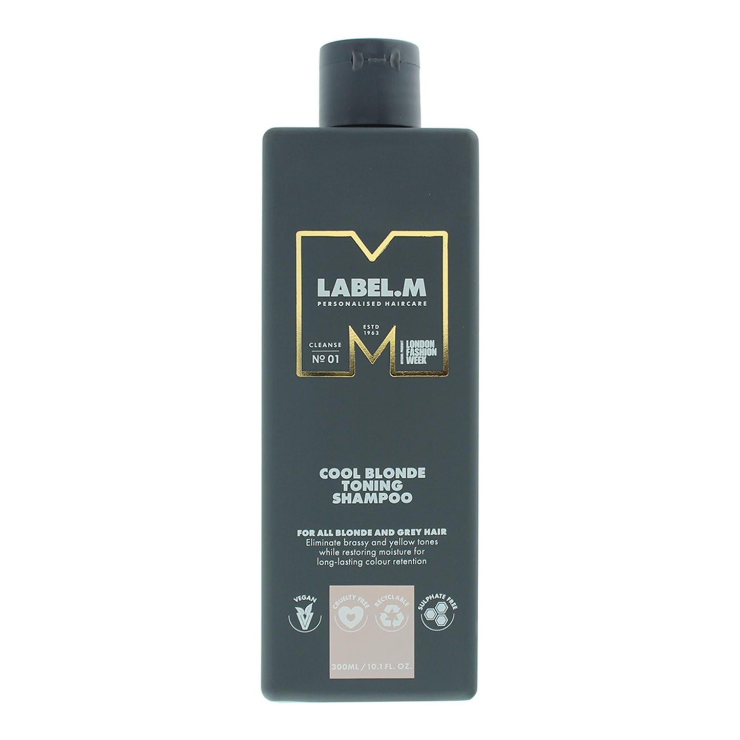 Label.M Cool Blonde Shampoo 300 ml – Effektive Neutralisierung von Gelbtönen für strahlendes Blond