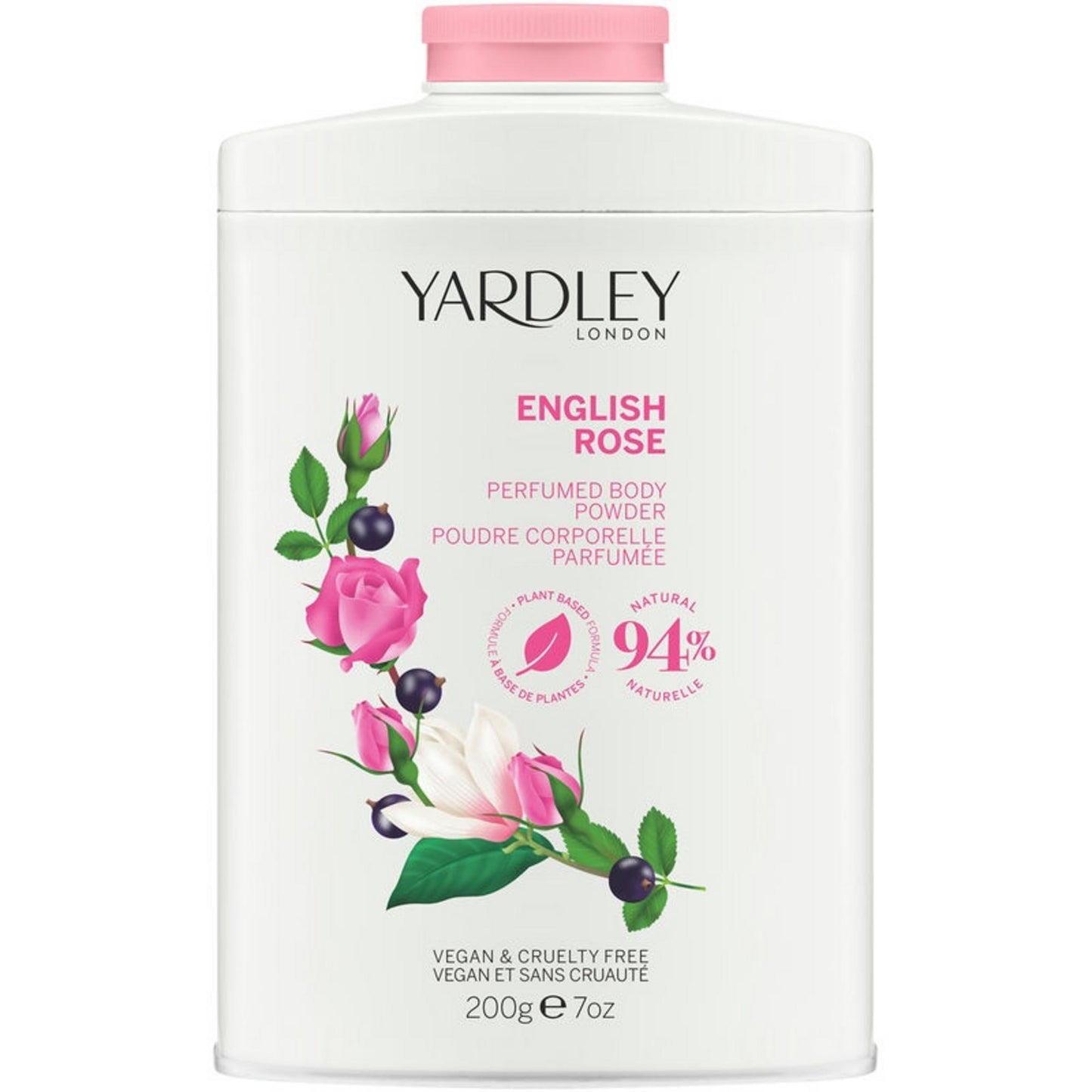 Yardley English Rose Körperpuder 200 g – Frisch duftende Pflege für den ganzen Tag