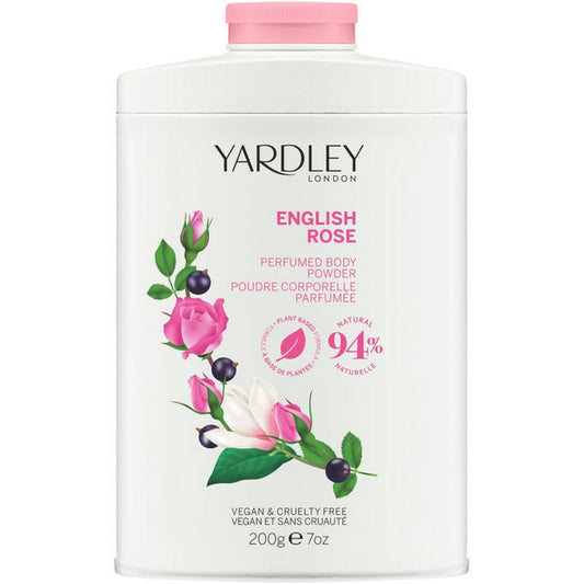 Yardley English Rose Körperpuder 200 g – Frisch duftende Pflege für den ganzen Tag