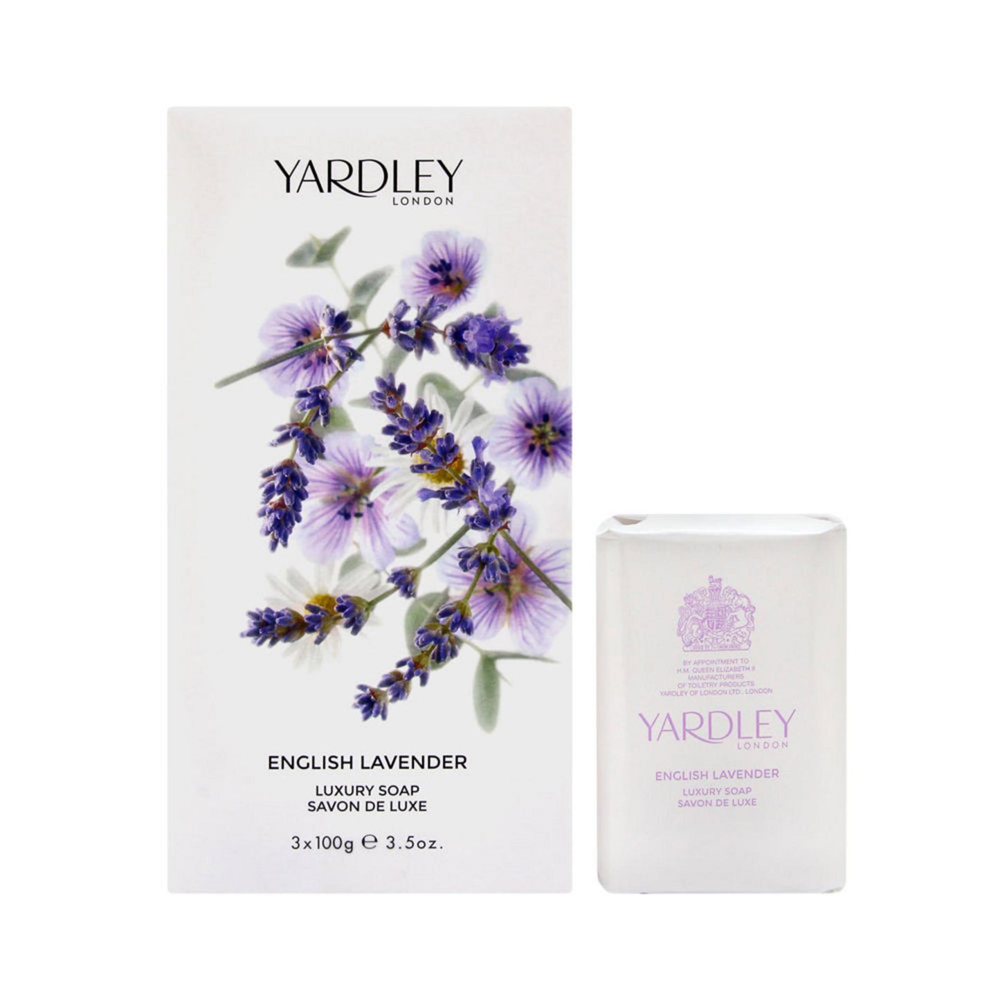 Yardley Set Trio, Yardley, English Lavender, Seifenstück, Für Gesicht & Körper, 3 stk, 100 g Regular