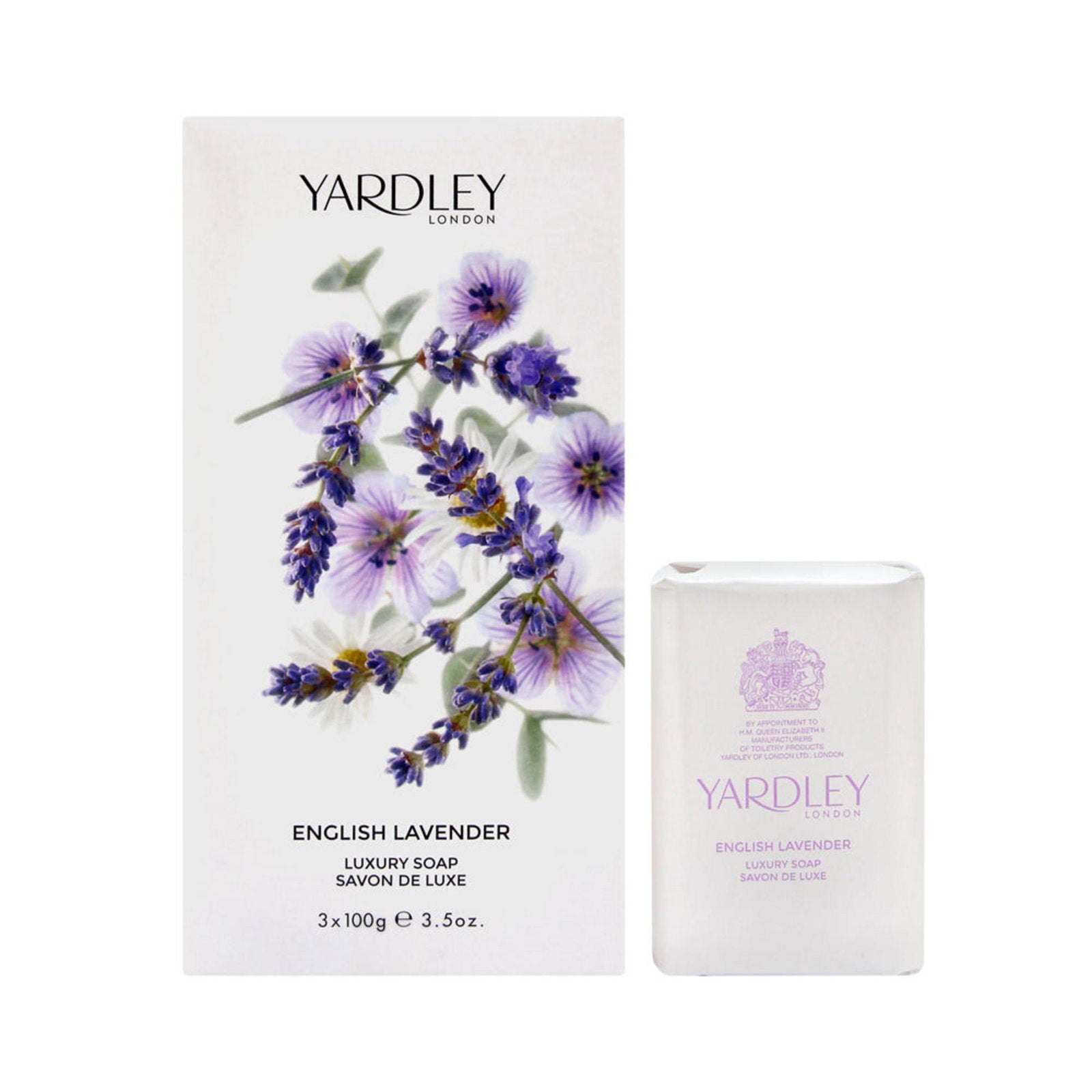 Yardley Set Trio, Yardley, English Lavender, Seifenstück, Für Gesicht & Körper, 3 stk, 100 g Regular
