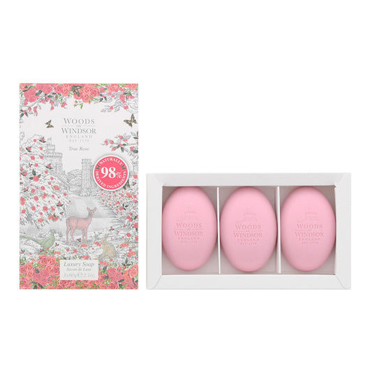 Woods Of Windsor Set Trio – Feuchtigkeitsspendende Massage-Seifen für Damen, 3x60g