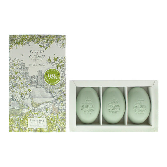 Woods Of Windsor Set Trio – Feuchtigkeitsspendende Massage-Seifen 3er-Pack mit Sheabutter