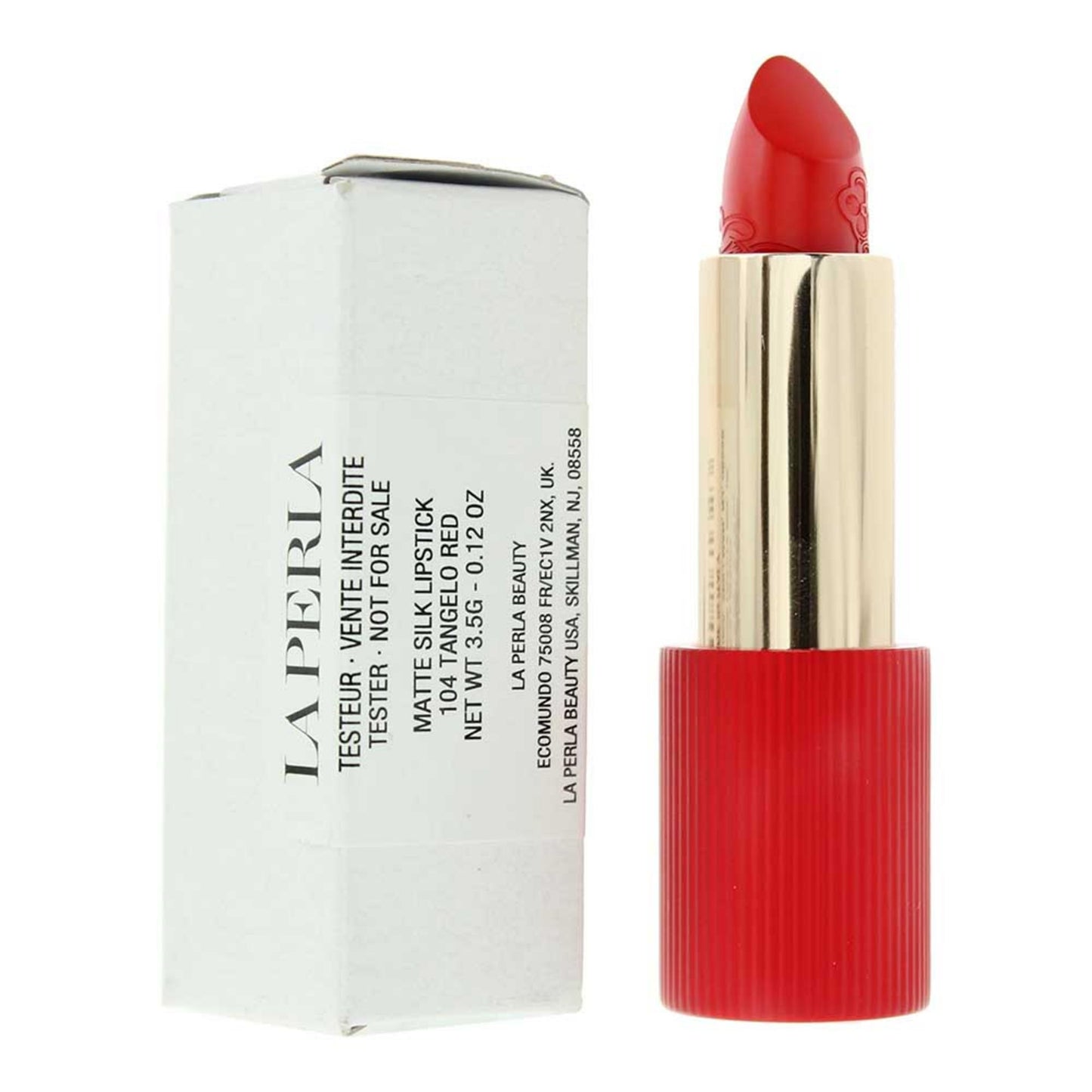 La Perla Matte Silk Creme-Lippenstift 104 Rot Tangelo – Samtiger Halt & intensive Farbe