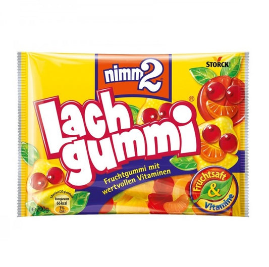 nimm2 Lachgummi 200g Fruchtgummi mir wertvollen Vitaminen und Fruchtsaft.