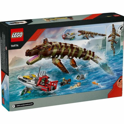 Lego Konstruktionsspiel Lego 76974 Jurassic World : Brick-Built Mosasaurus Boat Mission 858 Stücke