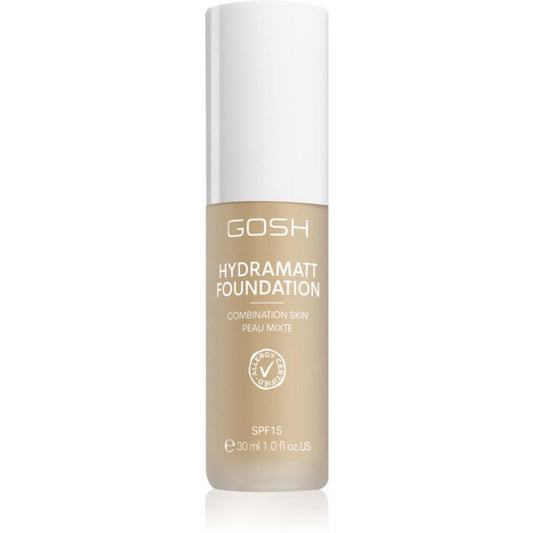 Gosh Gosh, Hydramatt, Matt, Flüssige Grundierung, 004N, Hell Neutral, SPF 15, 30 ml Regular