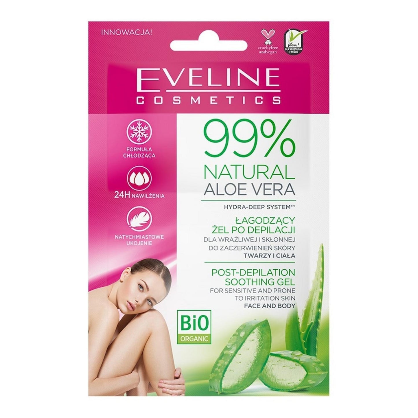 Eveline Cosmetics Duo Set – Beruhigendes After-Shave Gel mit 99% Aloe Vera für Gesicht & Körper