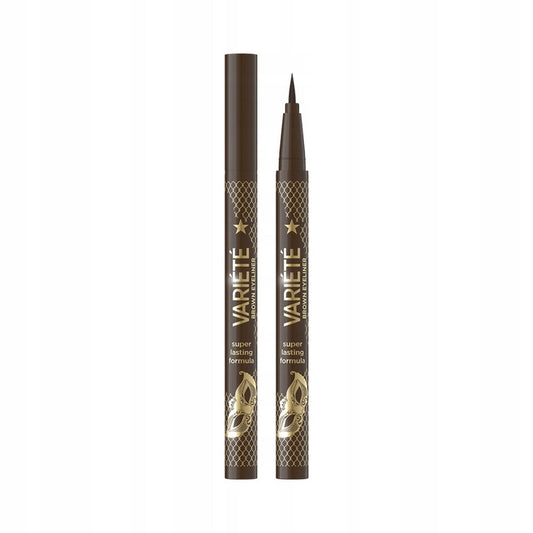Eveline Cosmetics Eveline Cosmetics, Variete, Präziser Eyeliner-Pinsel, Flüssiger Eyeliner, 02, Braun, 4 ml Regular