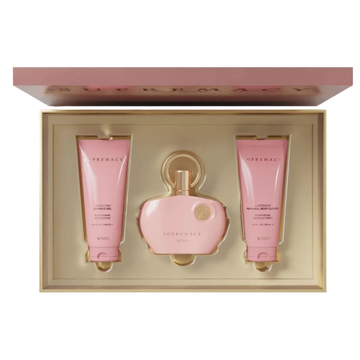 AFNAN AFNAN Supremacy Eau de Parfum 100 ml Damen Set mit Duschgel 100 ml und Körperlotion 100 ml Parfüm