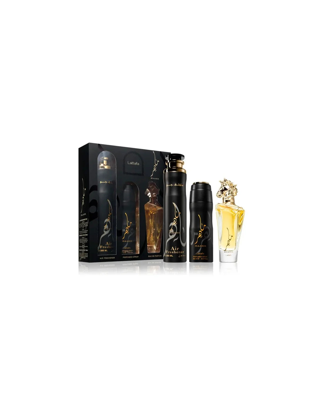 LATTAFA LATTAFA Maahir Set Eau de Parfum 100 ml Desodorant 200 ml Raumspray 300 ml Parfüm