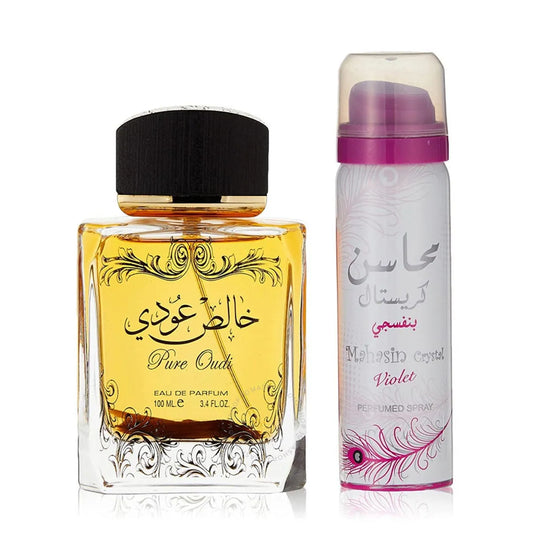 LATTAFA LATTAFA Pure Oudi Eau de Parfum 100 ml Spray und Desodorante 50 ml Spray Parfüm
