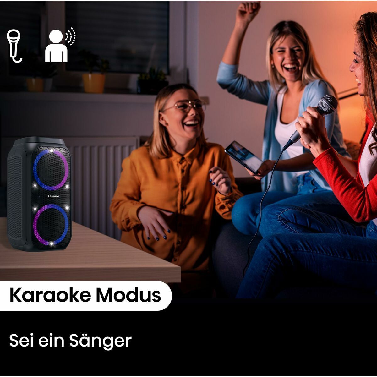 Hisense Tragbare Bluetooth-Lautsprecher Hisense Party Rocket160 Schwarz