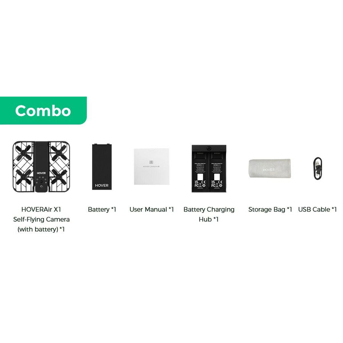 Hoverair Dron Hoverair X1 Schwarz