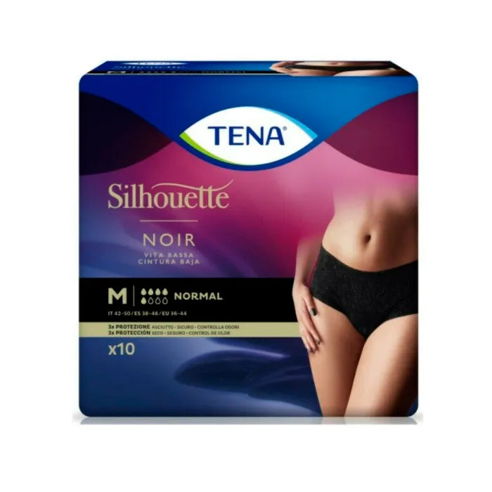 TENA TENA Silhouette Normal Schwarz M Inkontinenzslips 10 Stück Kosmetik
