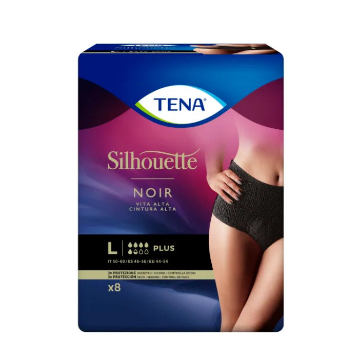 TENA TENA Silhouette Tall Schwarz Panty Größe L 8 Stück Kosmetik