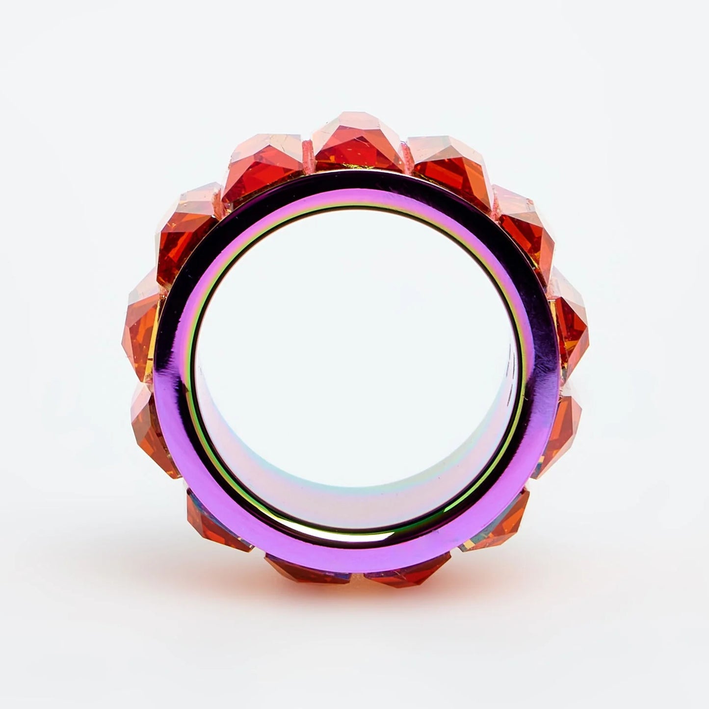 Swarovski-Ring | Curiosa Cocktailring | Größe 55 | Baguetteschliff | Rosa