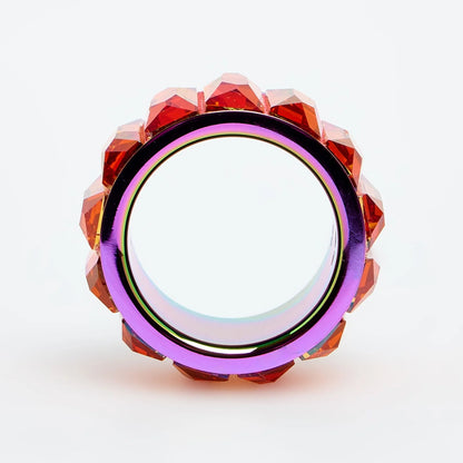 Swarovski-Ring | Curiosa Cocktailring | Größe 55 | Baguetteschliff | Rosa