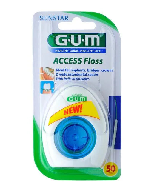 GUM GUM Implantat Zahnseide ohne Wachs 50 Stück gewachst 30 cm Kosmetik
